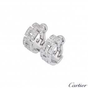Cartier White Gold Maillon Panthere Diamond Earrings B8032600